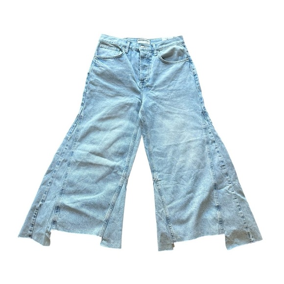 Free People We The Free Ripple Wide-Leg Cropped Jeans. NWT. 27 L - Picture 6 of 16